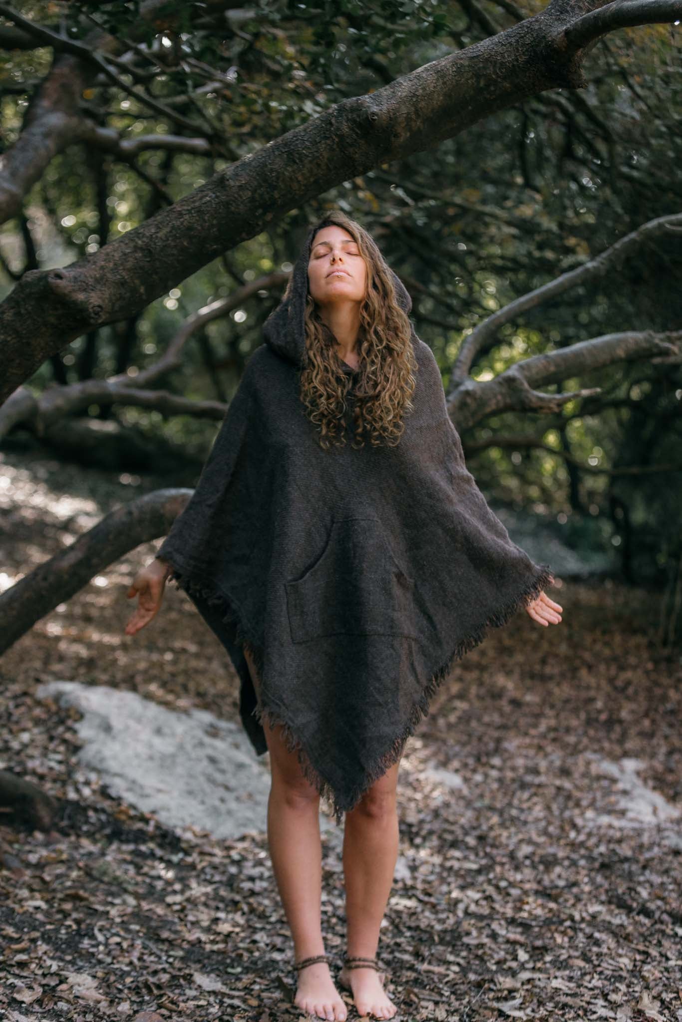 Wool Poncho with Hoodie ⋙ Unisex