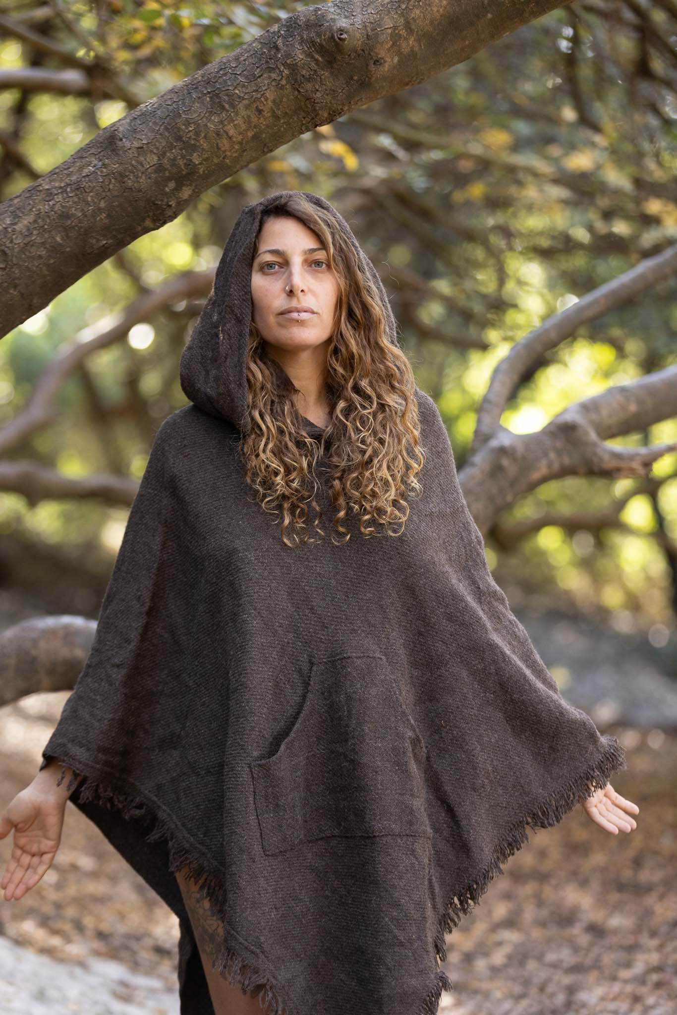 Wool Poncho with Hoodie ⋙ Unisex