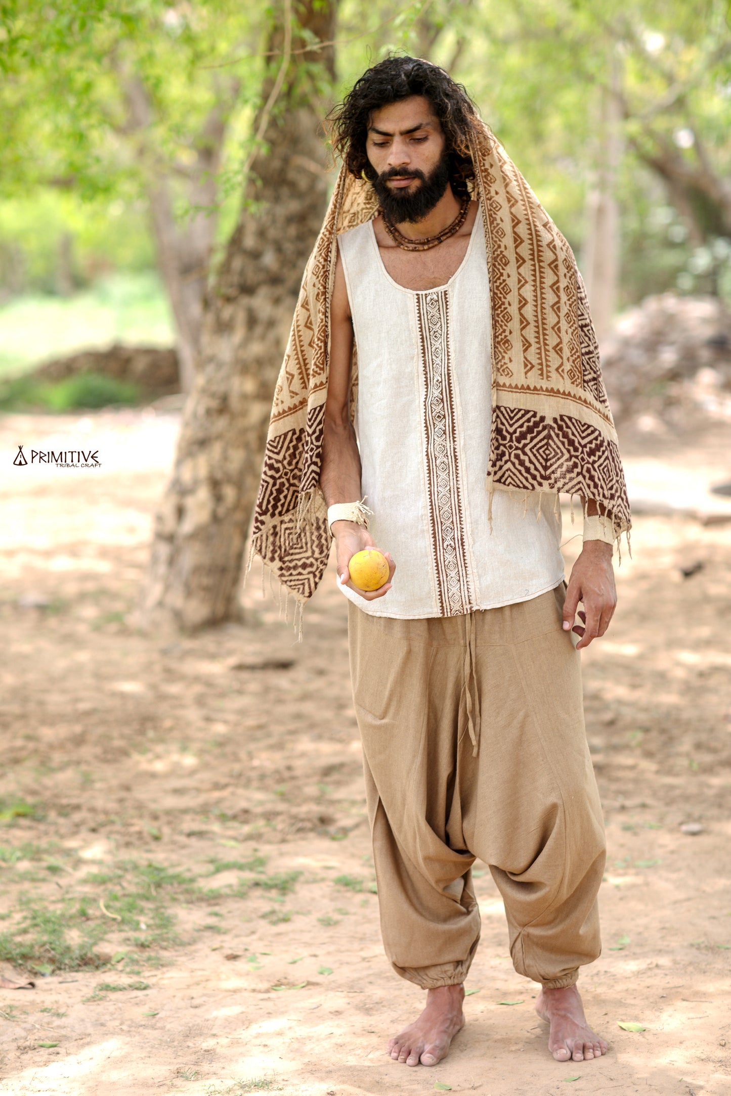 Malik Outfit ⋗⋖ Tank Top & Harem Pants ⋗ Hand Block Print ⋖ Handwoven Raw Silk