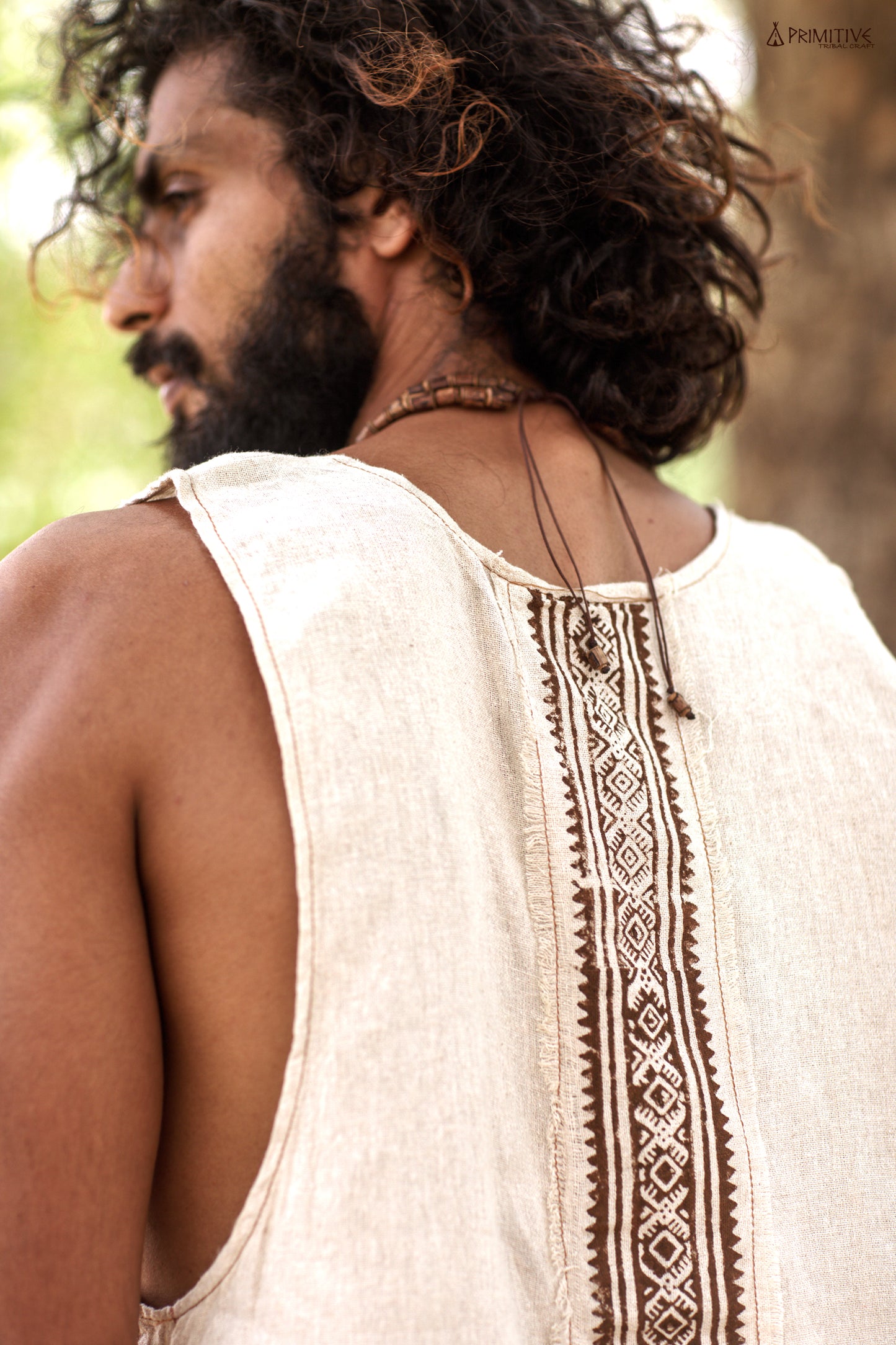 Malik Tank Top ⋗ Hand Block Print ⋖ Handwoven Raw Silk