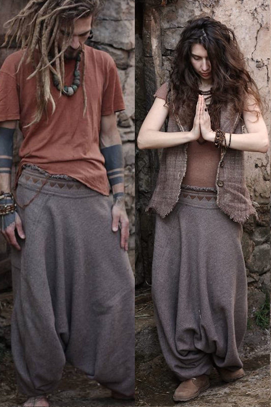 Harem Pants ⫸ made of Wool with Tribal Embroidery