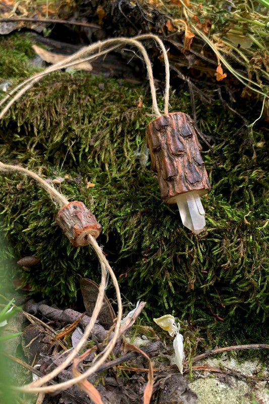 Pine & Crystal Pendant ⋙ SET of 2