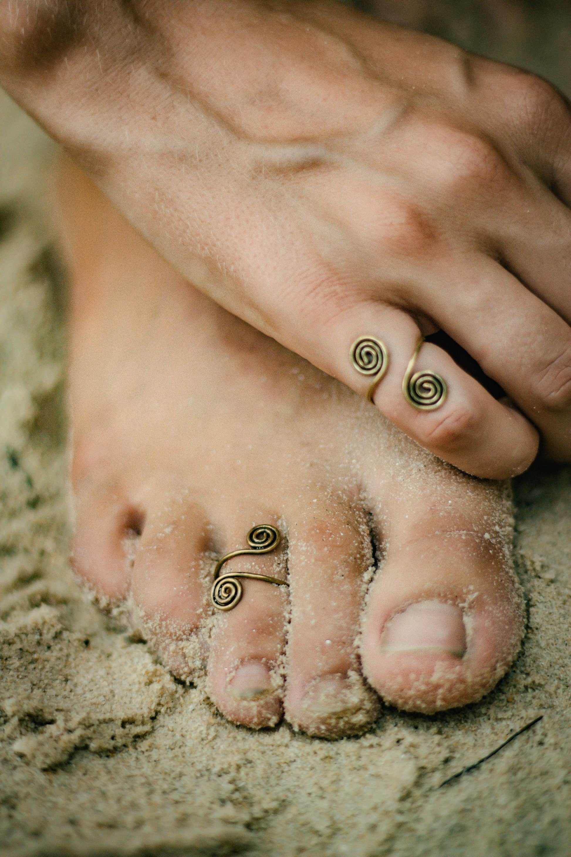 Spiral Rings ๑ Toe Rings - SET of 2