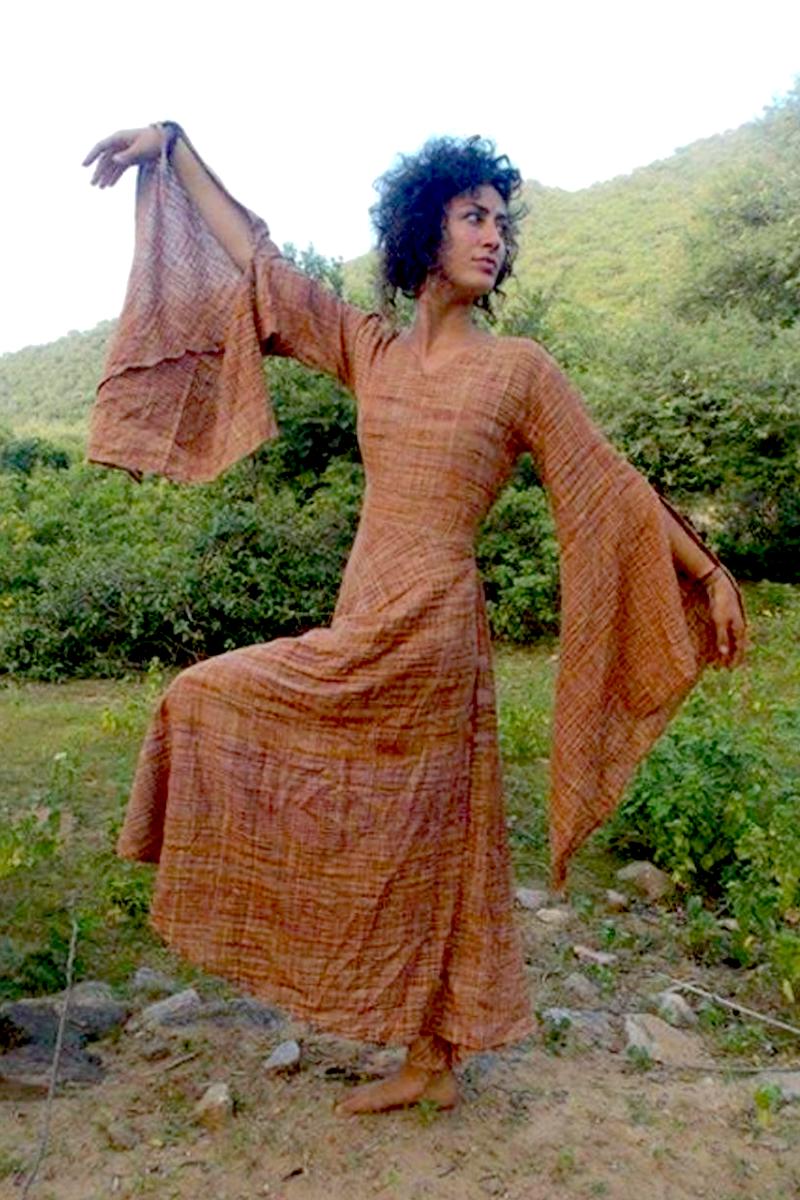 Gypsy Goddess ⫸ Wide Sleeves ⫷ Khadi Cotton Dress