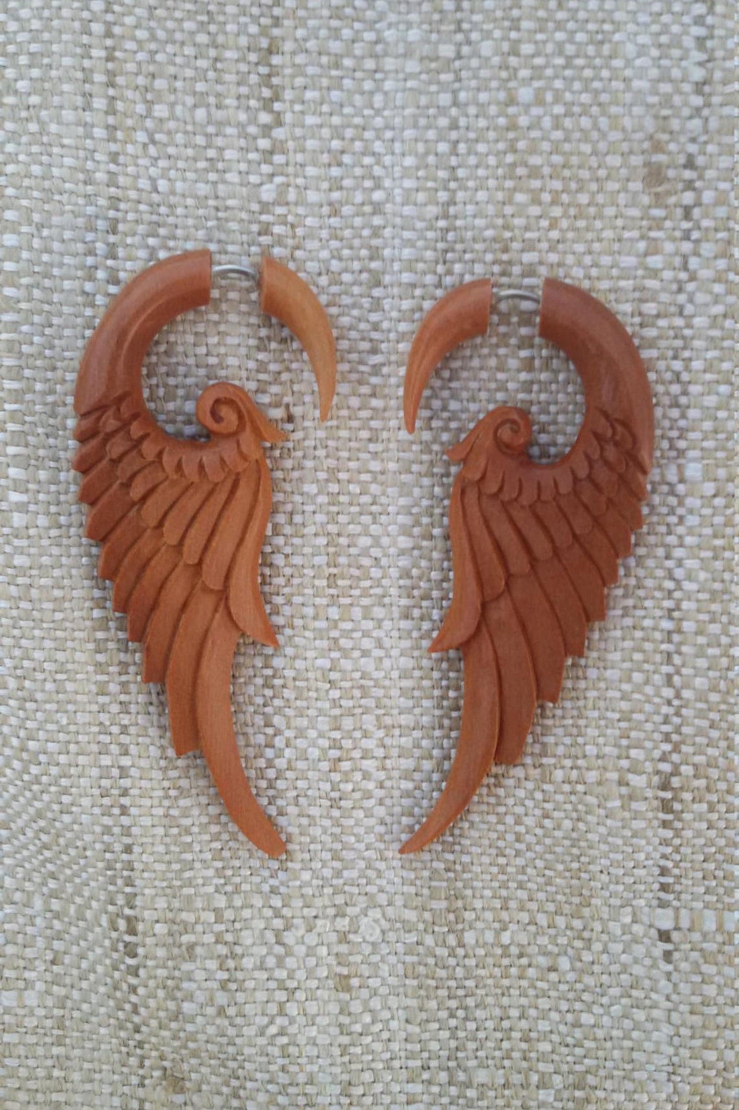 20% OFF ~ Carved Wood ๑ Wings Earrings ๑
