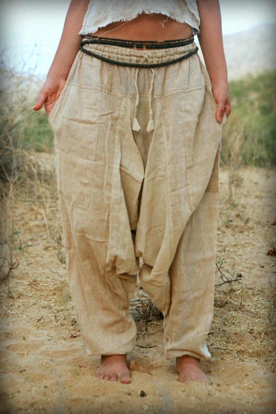 Natural cotton Harem Pants (Unisex)